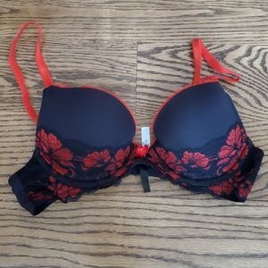 Red and Black Bra